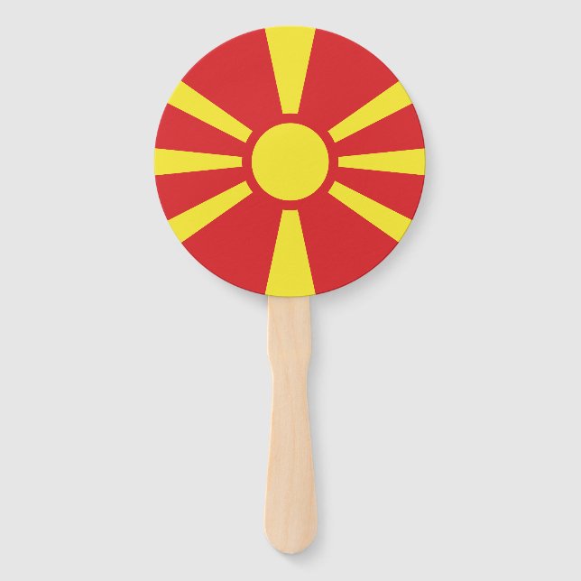 North Macedonia Flag Hand Fan (Front)