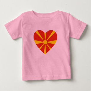 North Macedonia Flag Heart T-Shirt