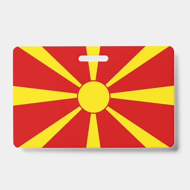 North Macedonia flag ID Badge (Front)
