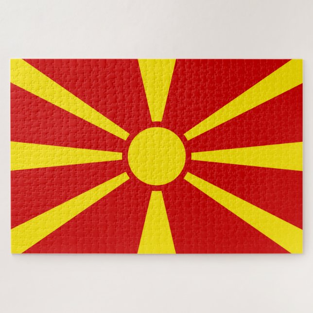 North Macedonia Flag Jigsaw Puzzle (Horizontal)