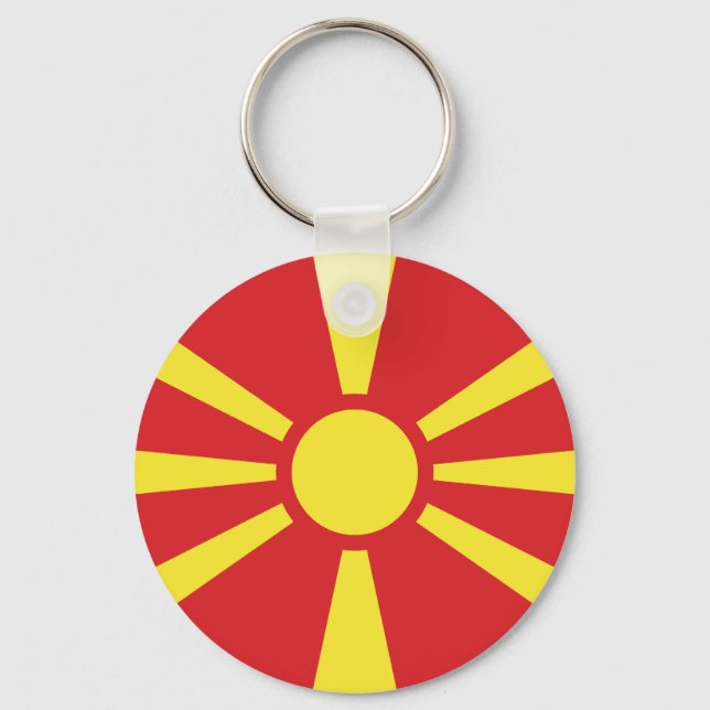 North Macedonia Flag Key Ring (Front)