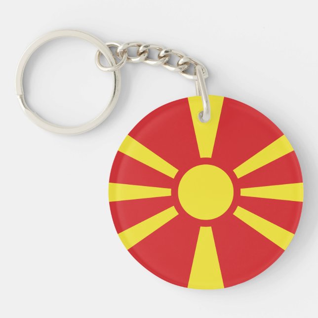 North Macedonia Flag Key Ring (Front)