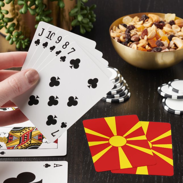 North Macedonia flag Playing Cards (In Situ)