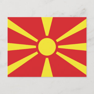 North Macedonia Flag Postcard