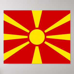 North Macedonia Flag Poster