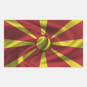 North Macedonia Flag Rectangular Sticker