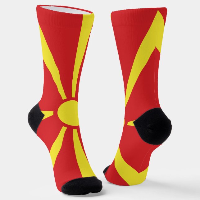 North Macedonia flag Socks (Angled)