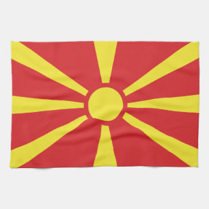 North Macedonia Flag Tea Towel