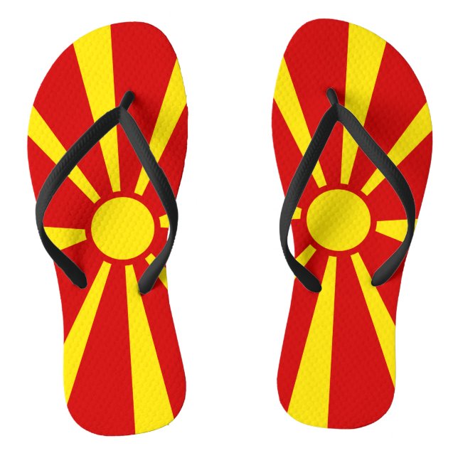 North Macedonia Flag Thongs (Footbed)
