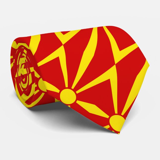 North Macedonia Flag Tie (Rolled)