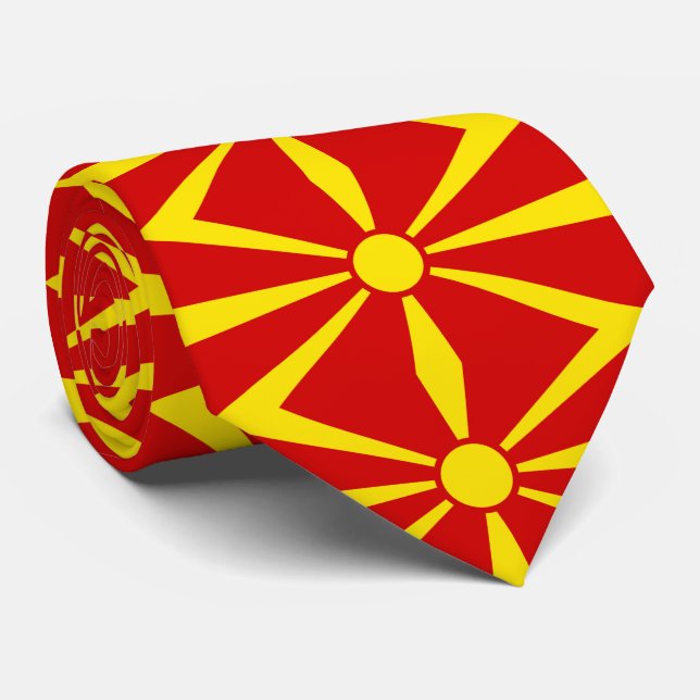 North Macedonia Flag Tie (Rolled)