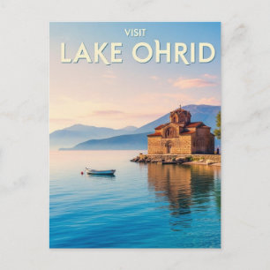 North Macedonia Lake Ohrid Travel Postcard