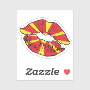 North Macedonia Macedonian Lipstick Love Flag