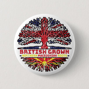 North Macedonia Macedonian Uk United Kingdom 6 Cm Round Badge