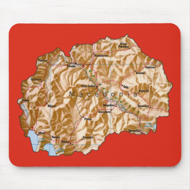North Macedonia Map Mousepad (Front)