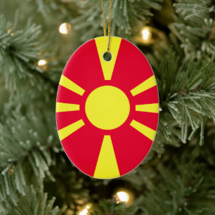 North Macedonia National Emblem Ceramic Ornament