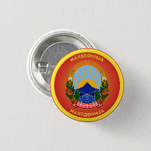 North Macedonia National Emblem Circle Shape 3 Cm Round Badge