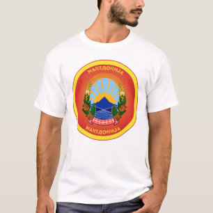North Macedonia National Emblem Circle Shape T-Shirt