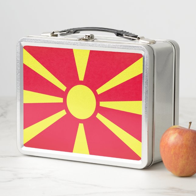 North Macedonia National Emblem Metal Lunch Box (In Situ)