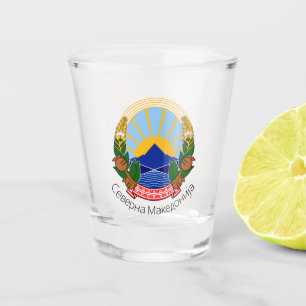 North Macedonia National Emblem Shot Glass