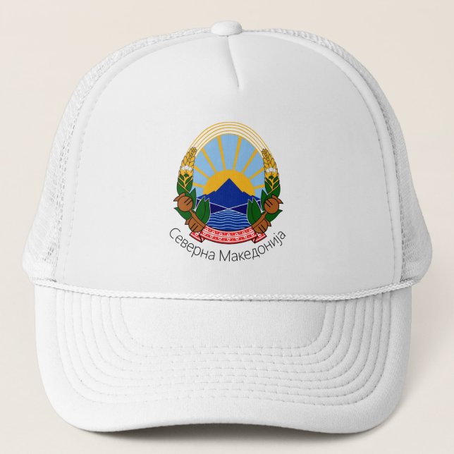 North Macedonia National Emblem Trucker Hat (Front)