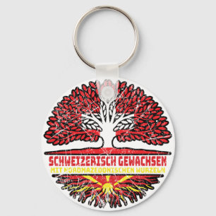 North Macedonia North Macedonian Swiss Switzerland Key Ring