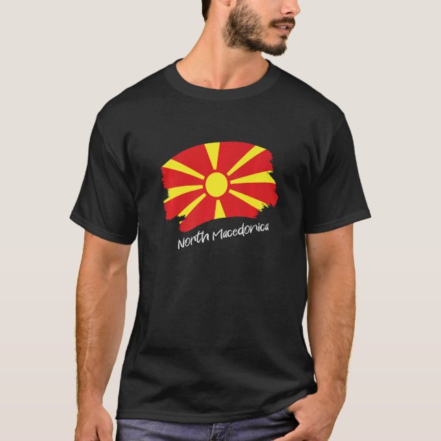 North Macedonian Flag North Macedonia   T-Shirt (Front)