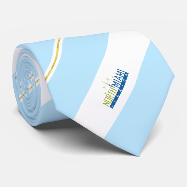 North Miami (Florida) city flag Neck Tie (Rolled)