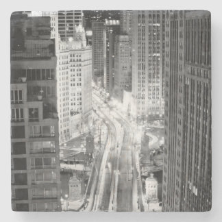 North Michigan Avenue in Chicago after winter Stone Coaster