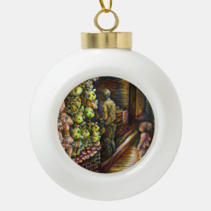 North of the Circus Ceramic Ball Christmas Ornament