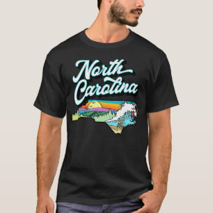 North olina Vintage Nature Lover Mountains Beach R T-Shirt