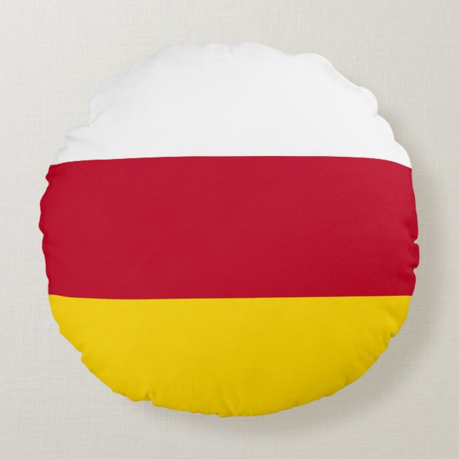North Ossetia Flag Round Cushion (Front)