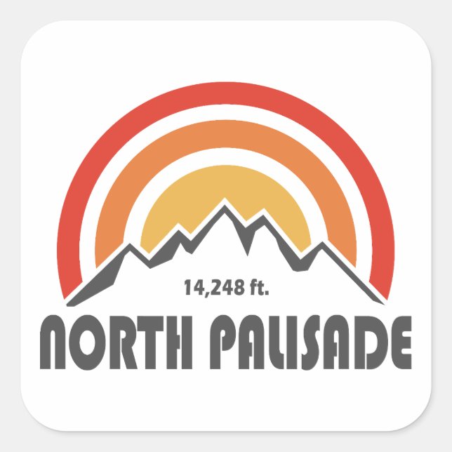 North Palisade California Square Sticker (Front)