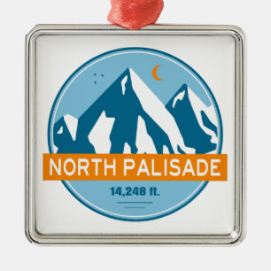 North Palisade California Stars Moon Metal Ornament