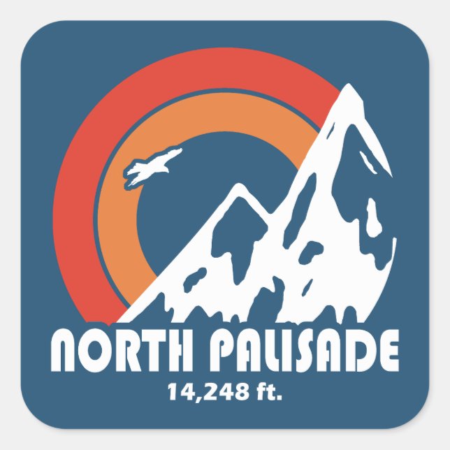 North Palisade California Sun Eagle Square Sticker (Front)