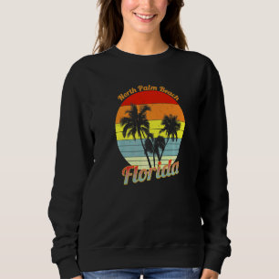 North Palm Beach Florida Retro Tropical Palm Trees Sweatshirt