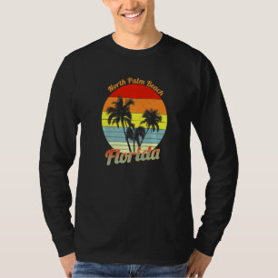 North Palm Beach Florida Retro Tropical Palm Trees T-Shirt