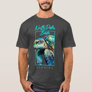 North Palm Beach Florida Watercolor Sea Turtle Por T-Shirt