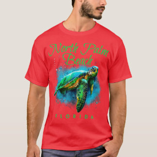 North Palm Beach Florida Watercolor Sea Turtle T-Shirt