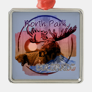 North Park Colorado rustic moose ornament