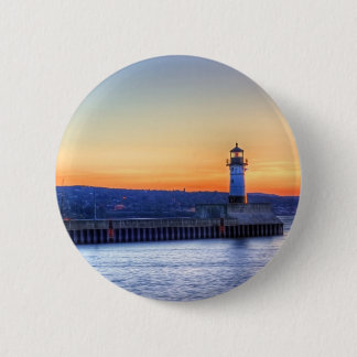 North Pier and Lighthouse 6 Cm Round Badge