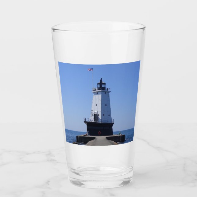 North Pierhead Lighthouse, Ludington, MI   Glass (Front)