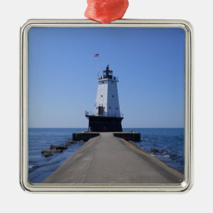 North Pierhead Lighthouse, Ludington, MI  Metal Or Ornament