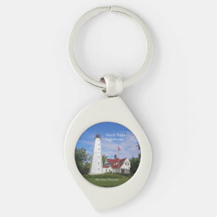 North Point Lighthouse metal key chain
