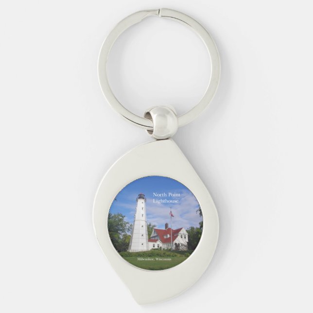North Point Lighthouse metal key chain (Front)