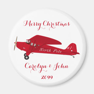 North Pole Aeroplane Christmas Magnet