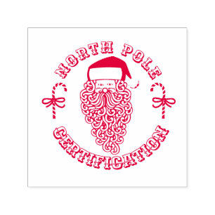 North Pole approval by Santa Claus with candy cane Self-inking Stamp