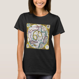 North Pole Arctic Map Gerardus Mercator Old Maps G T-Shirt
