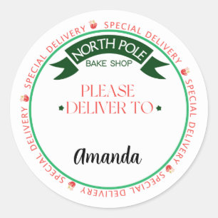 North Pole BAKE SHOP delivery labels baked goods