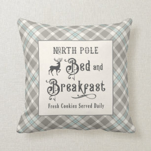 North Pole Bed and Breakfast Farmhouse Christmas Cushion